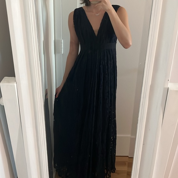 NWT CH by Carolina Herrera navy lace maxi dress - Picture 6 of 14